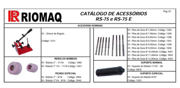 CONJUNTO RETIFICA DE SEDE VÁLVULA – PNEUMATICA RS-75 – RETIFICA RIOMAQ - Imagem 2
